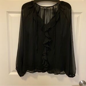 Simply Vera Vera Wang Black Ruffle Blouse